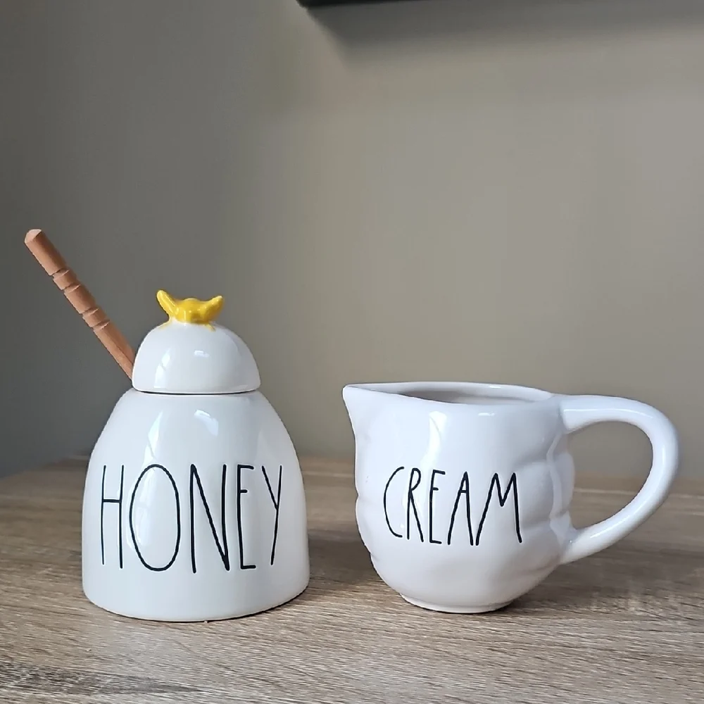 Rae Dunn White Honey and Cream Set
